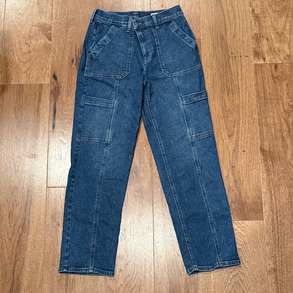 J Crew Women's Blue Cargo Jeans